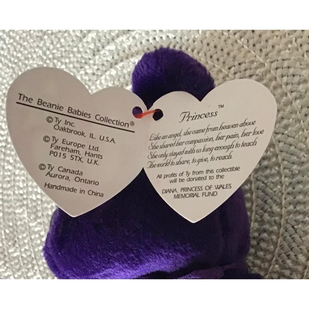Ty Beanie Babies Princess Diana Plush Bears‎ 1997 PE Pellets Purple (3) Y2K Toys - Picture 14 of 16